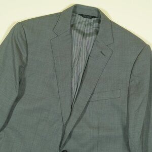 Banana Republic Pindot Marzotto Wool Blazer Mens 36S Gray Lined 2B 2V